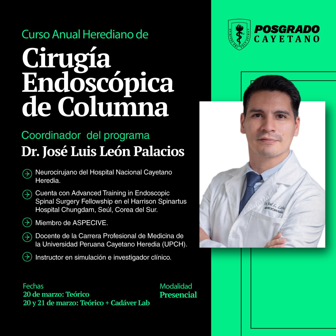 Afiche del Curso Anual Herediano de Cirugía Endoscópica de Columna